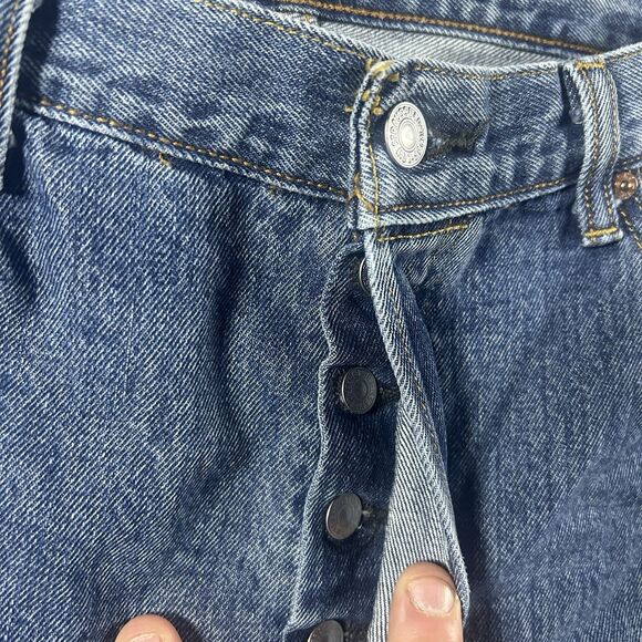 Levis 501 Jeans 38x34 Medium Wash Straight Leg Button Fly Cotton - Picture 8 of 16